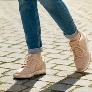 Nike Women's Sneakers Beige/Tan Leather Low Tops